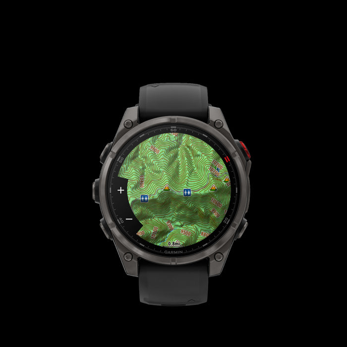 Montre intelligente multisport Garmin Fenix 8 Pro 47 mm en carbone - Suivi de fitness, ecran AMOLED en saphir, connectivite LTE/satellite, metriques de sante, appels vocaux