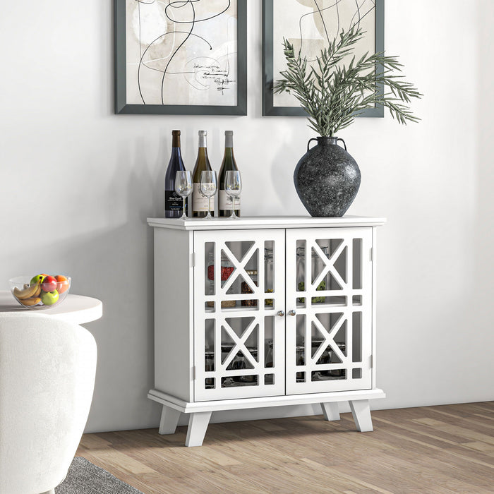 HOMCOM Buffet Moderne avec Portes Ajourees et Etagere, Armoire