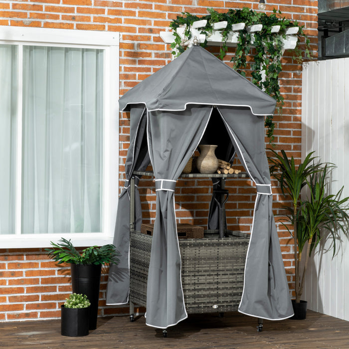 Porte-serviettes Outsunny Pour Piscine, Porte-serviettes Couvert
