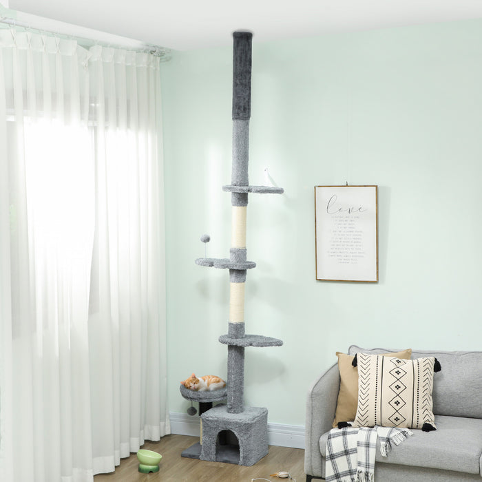 Tour a Chat du Sol au Plafond, Hauteur Reglable 225-255 cm