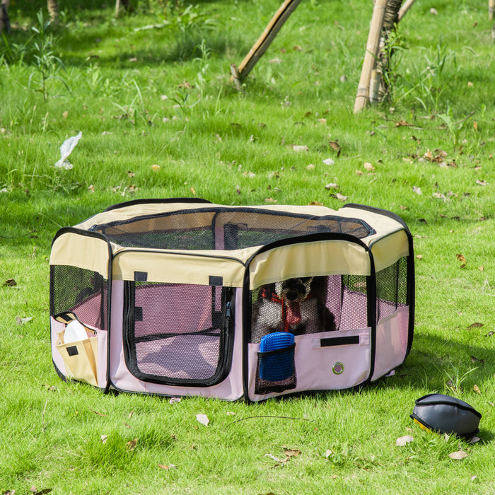Pawhut 5663-1262 Parc Portable Pliable Pour Animal Domestique Doux Chien Chat Stylo D'exercice Caisse De Chenil Souple (35,5\")