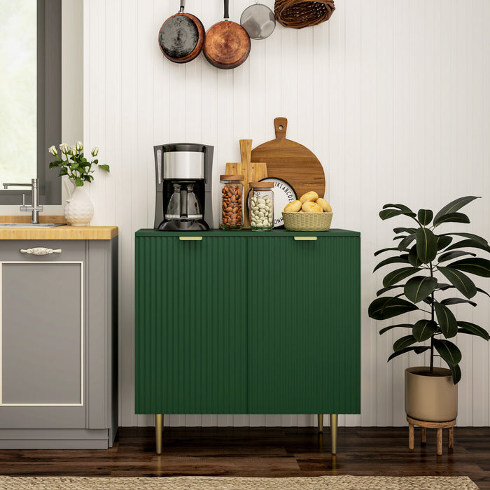 HOMCOM Buffet avec etageres reglables, Vert