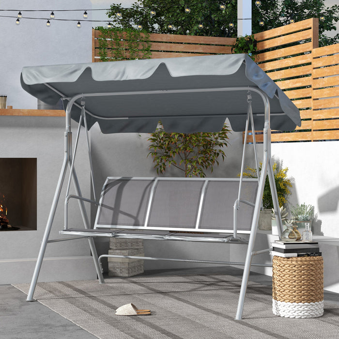 Outsunny Balancoire De Patio 3 Places, Chaise Exterieure D'oscillation