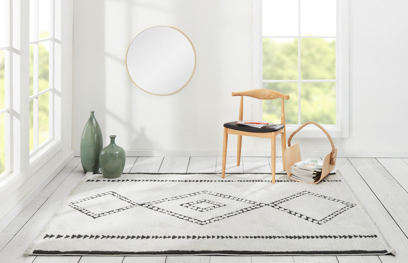 Tapis Contemporain Zelda 7'6\" x 9'6\" en Ivoire