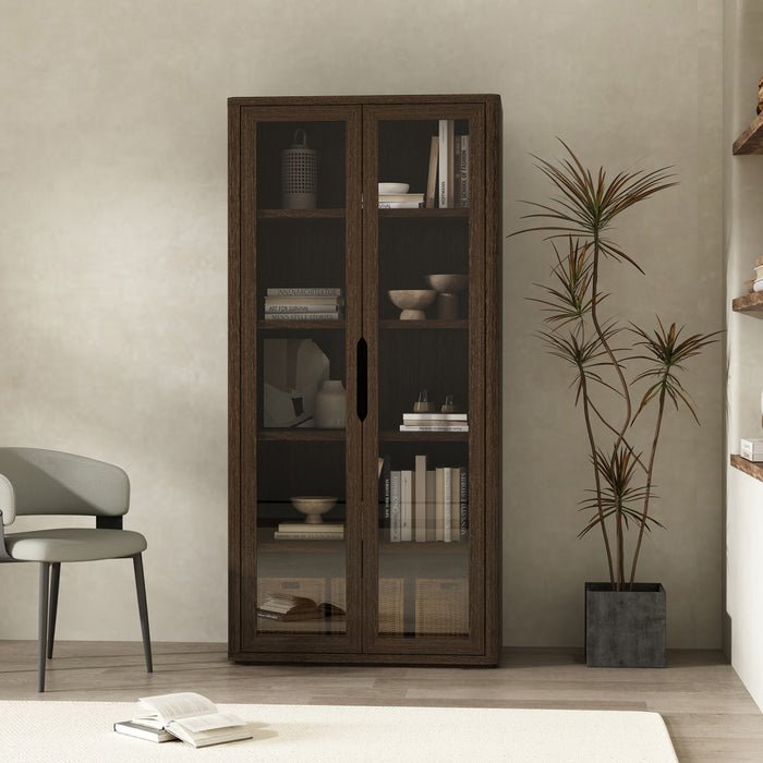 Armoire bibliotheque moderne Rivington 38\" en noyer