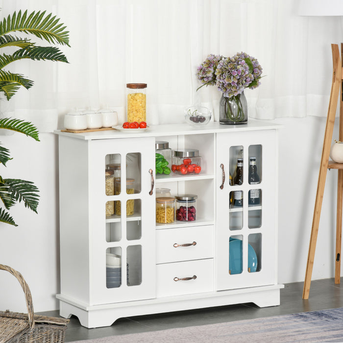 HOMCOM Buffet avec tiroirs, placard, etageres, buffet de cuisine