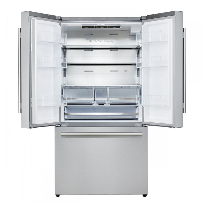 Refrigerateur Aosta de 36 po en acier inoxydable a portes francaises, 22,4 pi³ – FFFFD1866-36SB