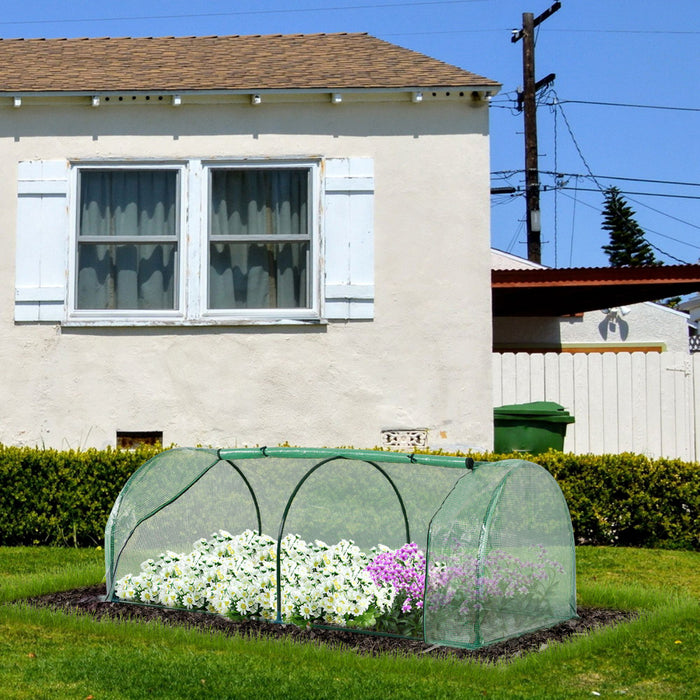 Outsunny Mini Serre 79\" X 39\" X 32\" Portable Pour Plantes Avec Portes Zippees Pour Exterieur, Interieur, Jardin, Vert