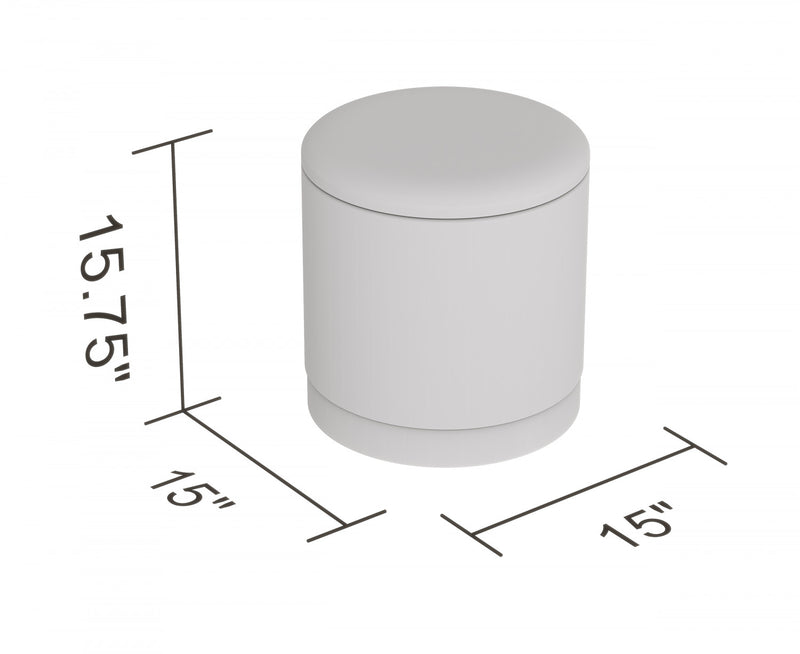 Pouf cylindrique en velours - siège avec revêtement vert forêt avec base en métal doré