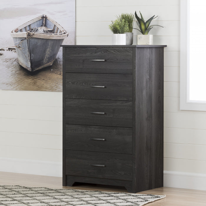 Fusion Commode 5 Tiroirs - Chene Gris