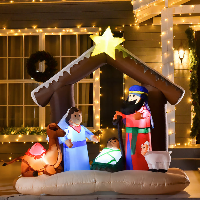 Homcom Arche De Noel Gonflable Multicolore