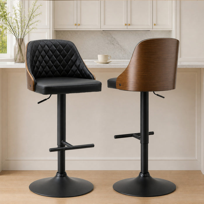 HOMCOM 2 Tabourets de Bar Reglables Pivotants Comptoir