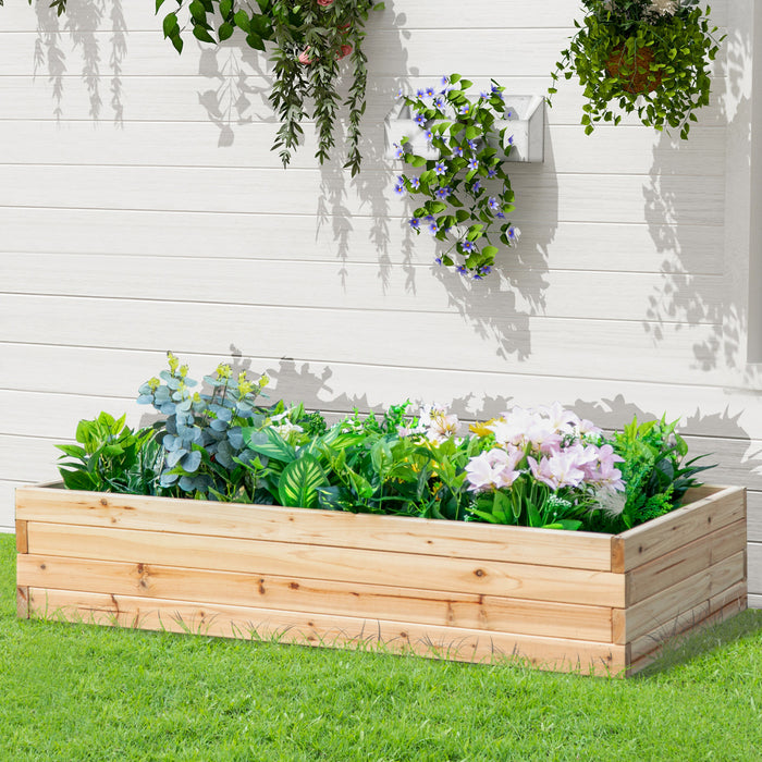 Outsunny - Lit De Jardin Sureleve De 46\" X 24\" X 8\", Jardiniere En Bois Pour L'exterieur Pour La Culture De Legumes, De Fleurs, De Fruits, D'herbes Et De Plantes Succulentes, Assemblage Facile.