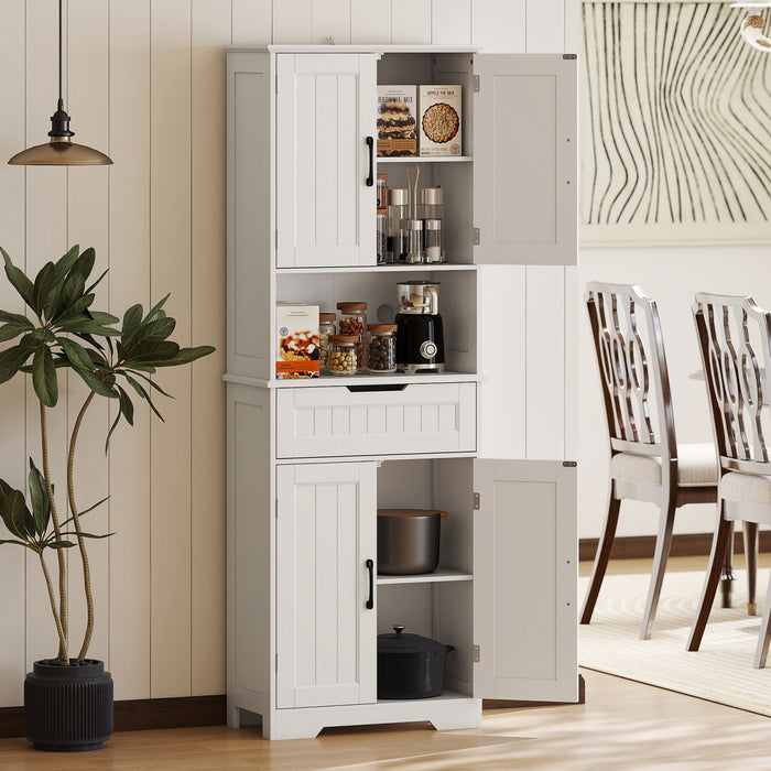 HOMCOM Armoire de rangement avec petit comptoir ouvert, buffet, blanc