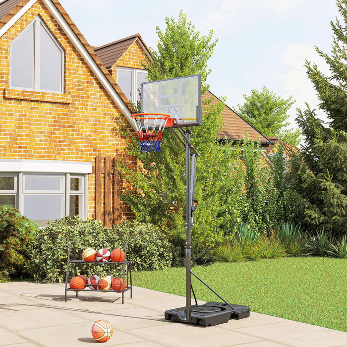Soozier Panier de basket-ball de 4,4 a 10pi avec roues et panneau de 44,5po