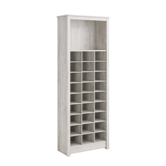 Armoire de rangement pour chaussures Rustic Ridge champêtre - blanc vieilli