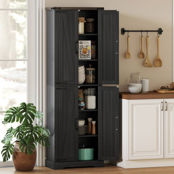 HOMCOM Meuble de rangement 72\" pour garde-manger de cuisine, noir
