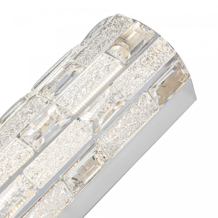 Applique Murale A Del Integrees Elegance, Chrome Avec Verres En Cristal