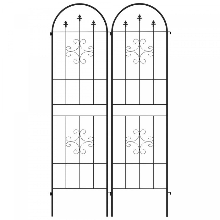 Lot De 2 Treillis De Jardin En Metal Pour Plantes Grimpantes Et Fleurs