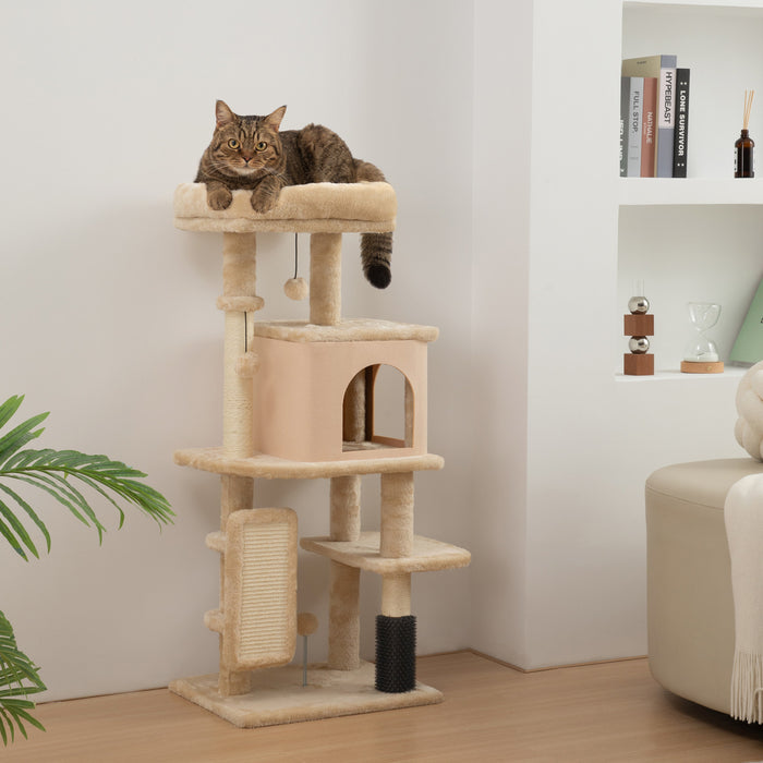 Arbre a Chats de 104 cm avec Poteaux a Griffer, Beige