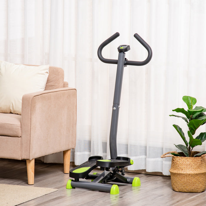 Soozier Machine A Marchepied Reglable, Stepper Avec Moniteur Lcd, Gris