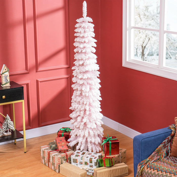 HOMCOM Arbre de Noel artificiel 6' avec branches realistes, Rose