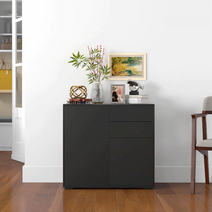 HOMCOM Armoire haute brillance avec etagere reglable