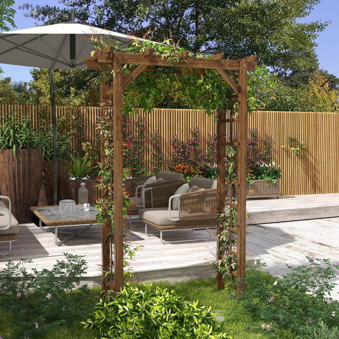 Outsunny Arbre De Jardin En Bois 85\", Treillis D'arche De Jardin