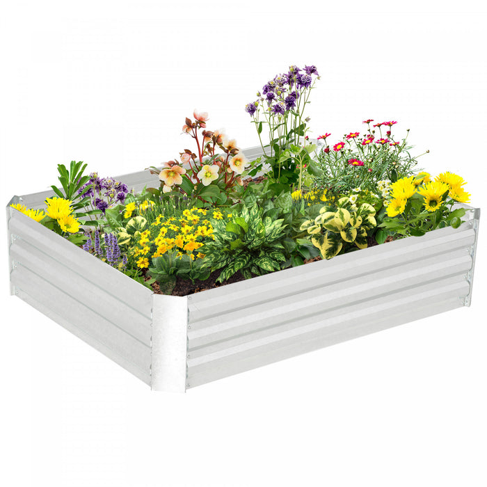 Outsunny Lit de jardin sureleve galvanise, jardiniere en metal 4' x 3' x 1'