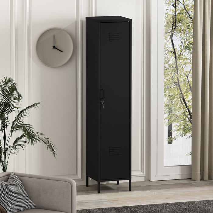 Armoire de rangement moderne Naomi 15\" en metal, noir