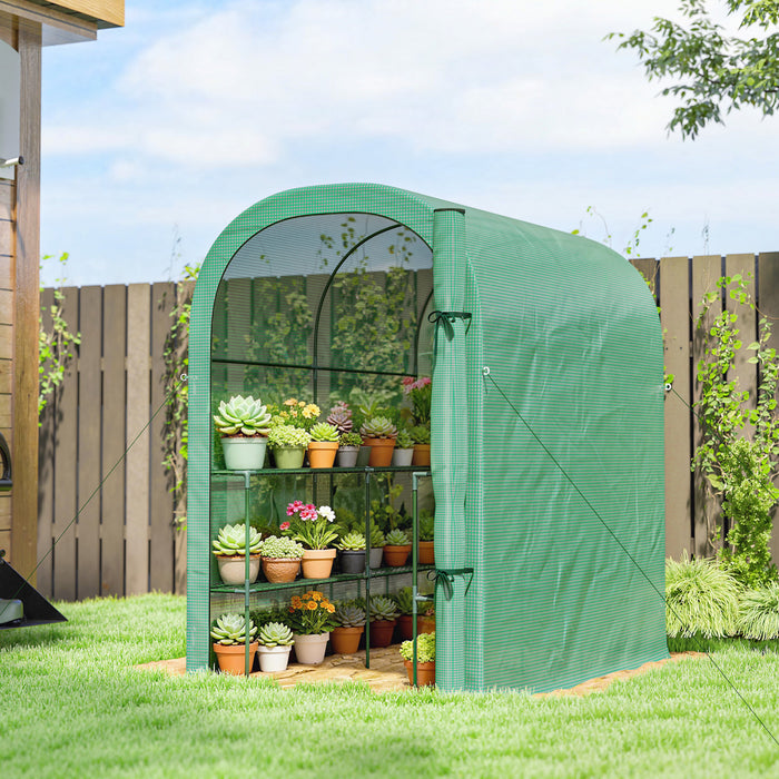 Outsunny Serre Exterieure avec Etageres, vert