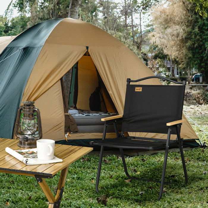 Outsunny Chaise De Camping Pliante, Fauteuil Portable, Noir