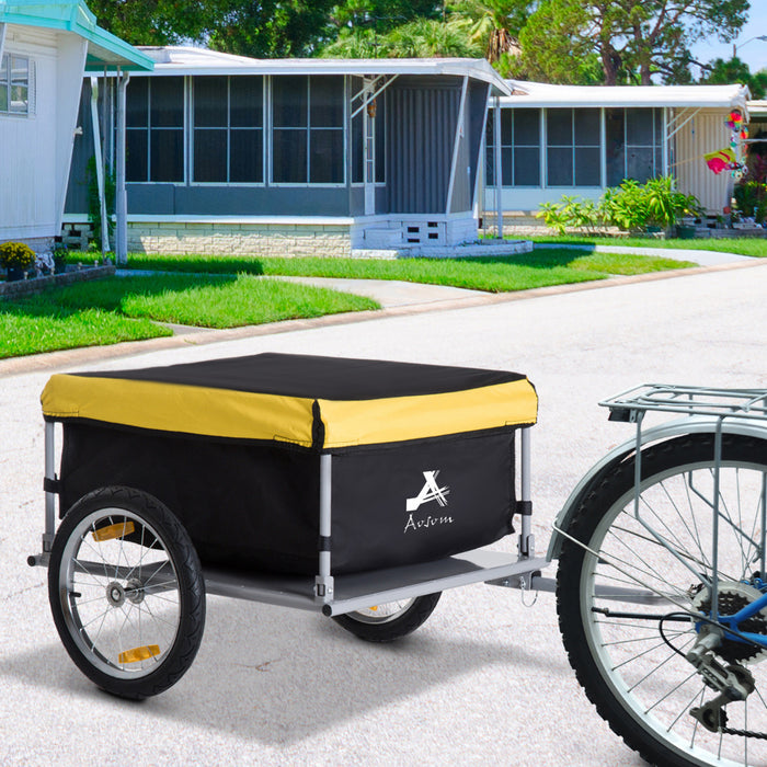 Remorque Pour Bicyclette, Remorque De Chargement Pour Bicyclette, Chariot De Jardin Utilitaire, Porte-outils Avec Couvercle Amovible