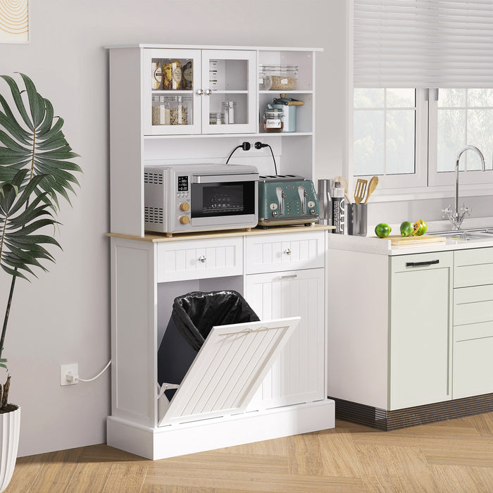 HOMCOM Meuble de rangement avec station de charge, blanc