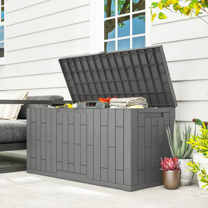 Outsunny Coffre de Rangement 227 Litres en Resine, Verrouillable pour Exterieur