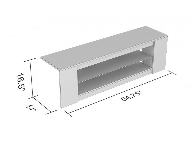 Meuble pour téléviseur de 55 po avec 2 tablettes et verre trempé - bois recyclé brun