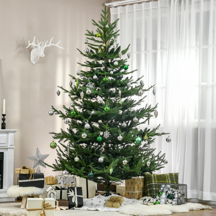 HOMCOM Arbre de Noel artificiel 7.5' avec design a charniere