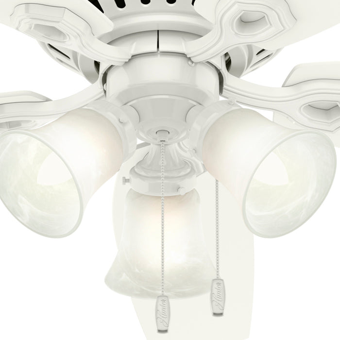Ventilateur de plafond à profil bas du constructeur avec luminaire - Blanc