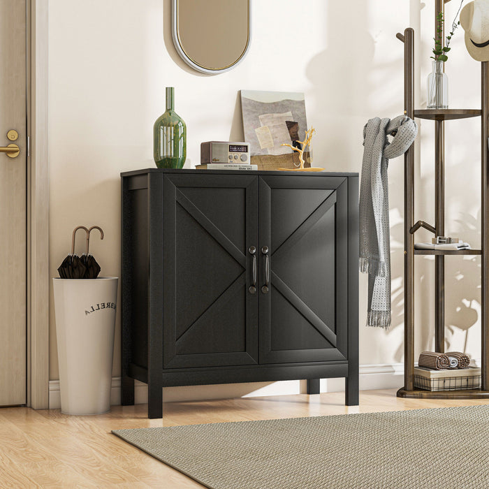 HOMCOM Armoire de rangement, buffet avec etagere reglable, noir