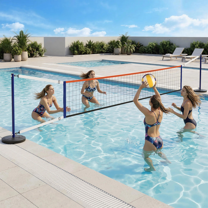 Soozier Filet de Volley-Ball avec Longueur Ajustable 6,4-8,2m, Ballon et Pompe Inclus