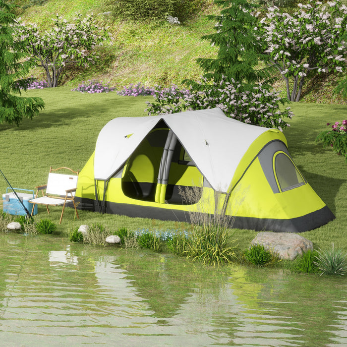 Outsunny Tente De Camping, Tente Pour 6 A 8 Personnes Avec 2 Chambres