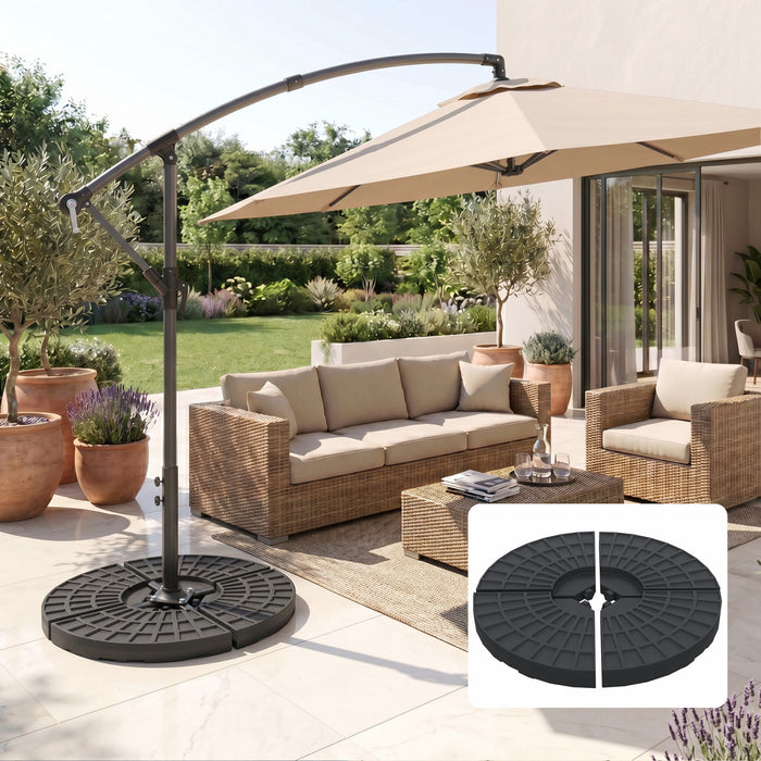 Outsunny - Lot de 4 poids pour pied de parasol - Support pour parasol d'exterieur