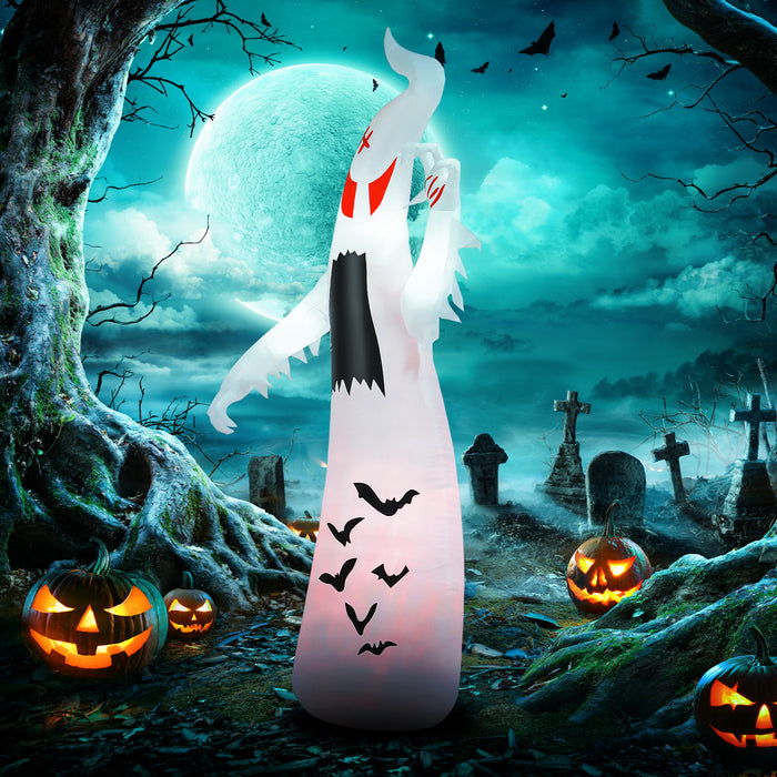 Outsunny Fantome Effrayant Gonflable D'halloween De 8pi Avec Chauves-souris