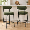 HOMCOM Modern Bar Stools Set of 2 27" Counter Height Barstools, Green