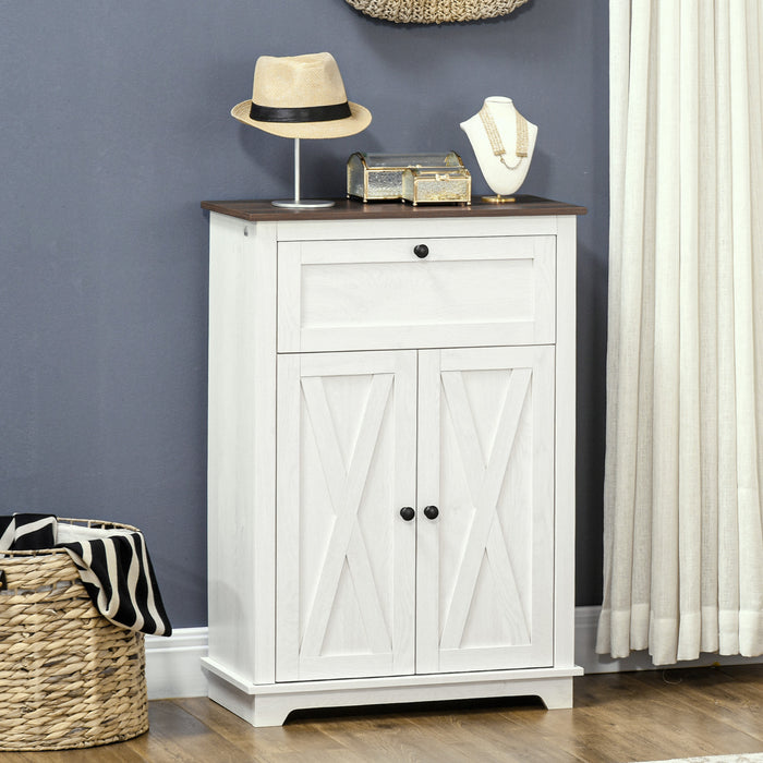 HOMCOM Armoire de rangement, buffet avec tiroir et portes, blanc