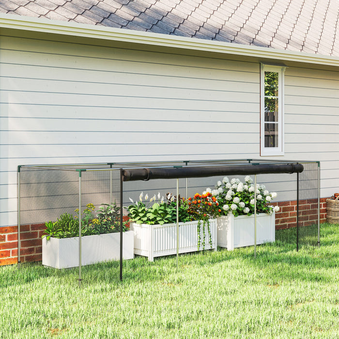 Outsunny Tente de Protection pour Plantes 12' x 4' avec Porte, Noir
