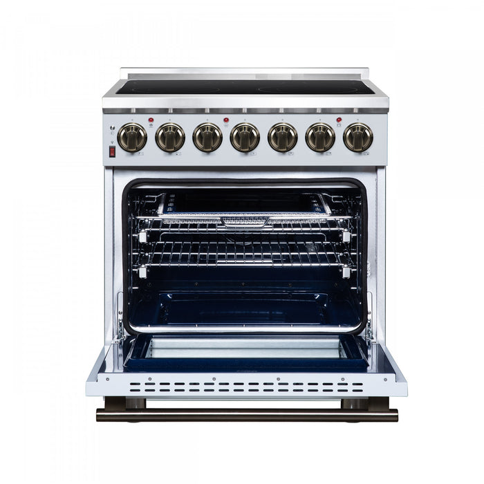 Cuisiniere electrique Massimo de 30 po, 5 foyers radiants, 4,32 pi³, blanc - FFSEL6020-30WHT