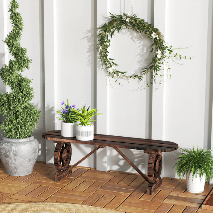 Outsunny Banc D'exterieur Pour 2 Personnes, Banc De Jardin En Bois