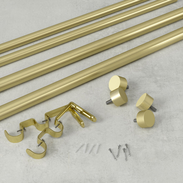  Tringle à rideaux extensible double Cappa de Umbra laiton de 1 po - 66 po à 120 po