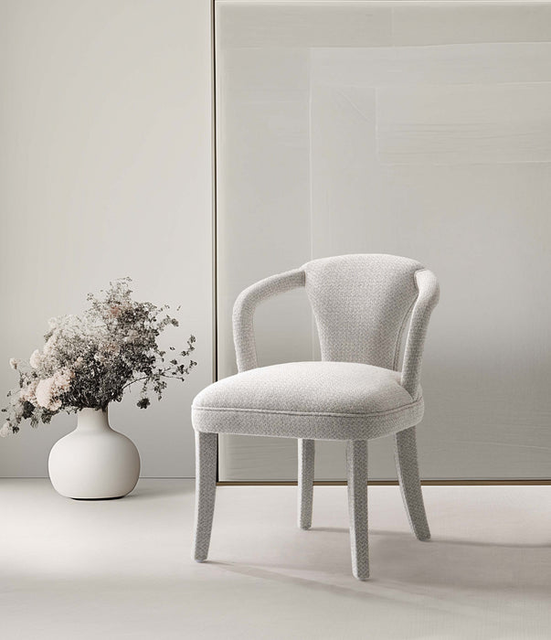 Fauteuil Palmer style milieu du siecle moderne en tweed rembourre, coloris Silver Lining